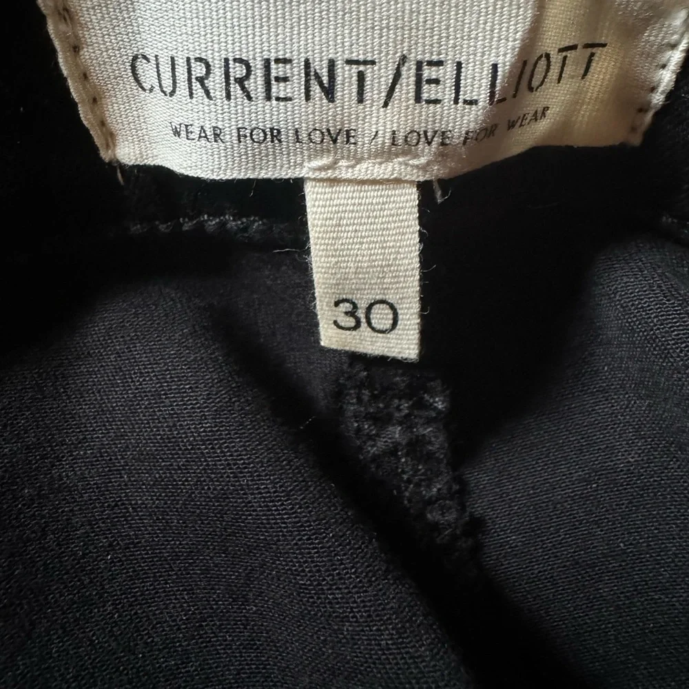 Current/Elliott Boulevard Bootcut coated denim jeans / pants Size 30 Black